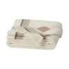 Court Knit Throw Blanket in Cream