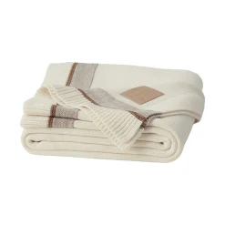 Court Knit Throw Blanket in Cream