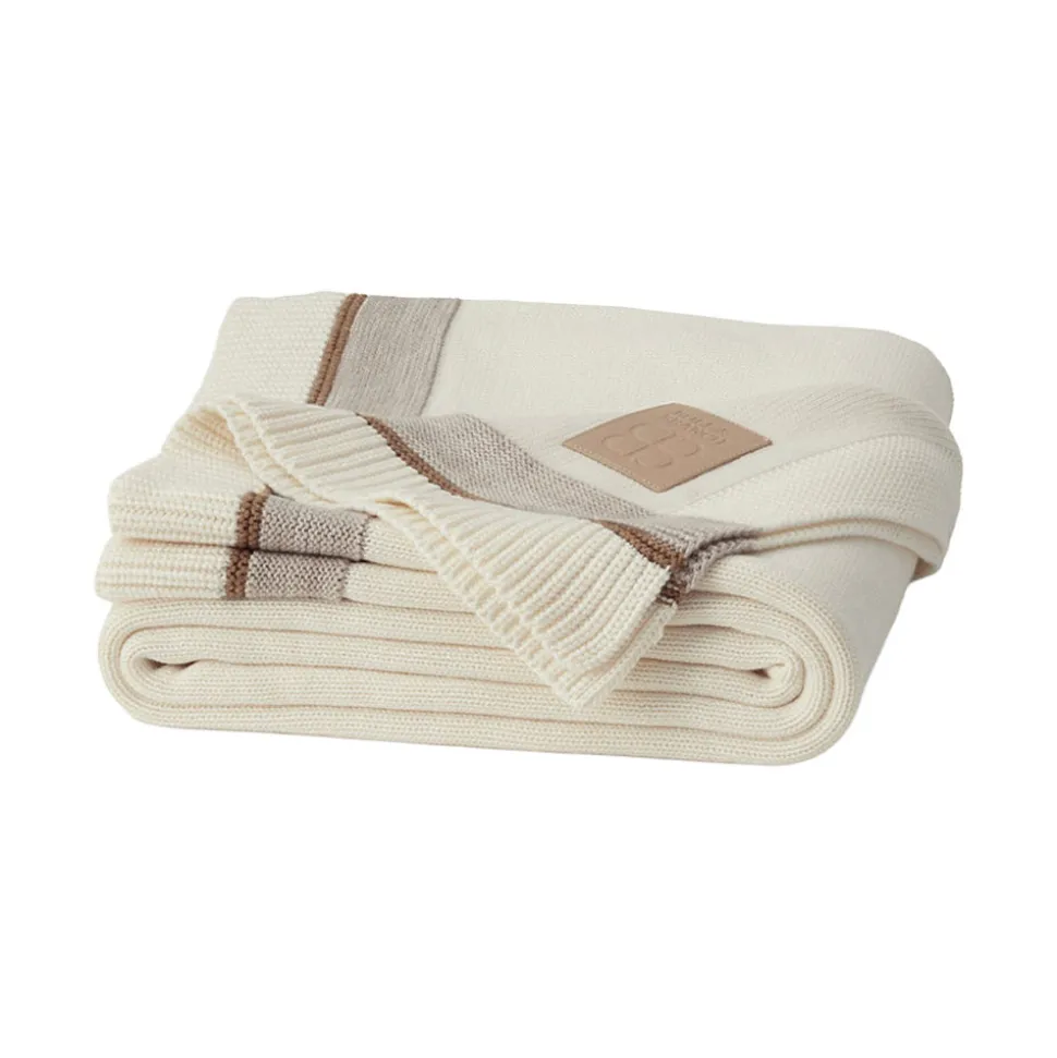 Court Knit Throw Blanket in Cream