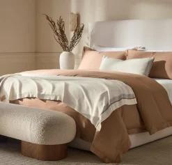Court Knit Throw Blanket in Cream