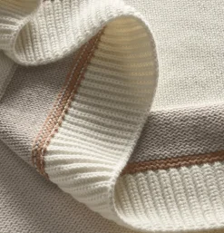 Court Knit Throw Blanket in Cream