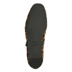 Courtney Buckle Hair Calf Flat in Natural/Black