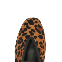 Courtney Buckle Hair Calf Flat in Natural/Black