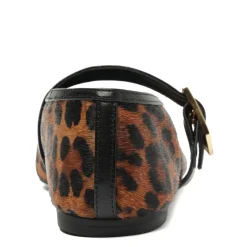 Courtney Buckle Hair Calf Flat in Natural/Black