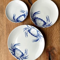 Crab Coupe Salad Plate Blue