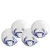 Crabs Blue Canapé Plates Boxed, Set of 4