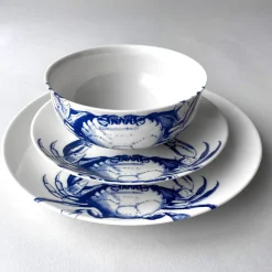 Crabs Coupe Dinner Plate Blue