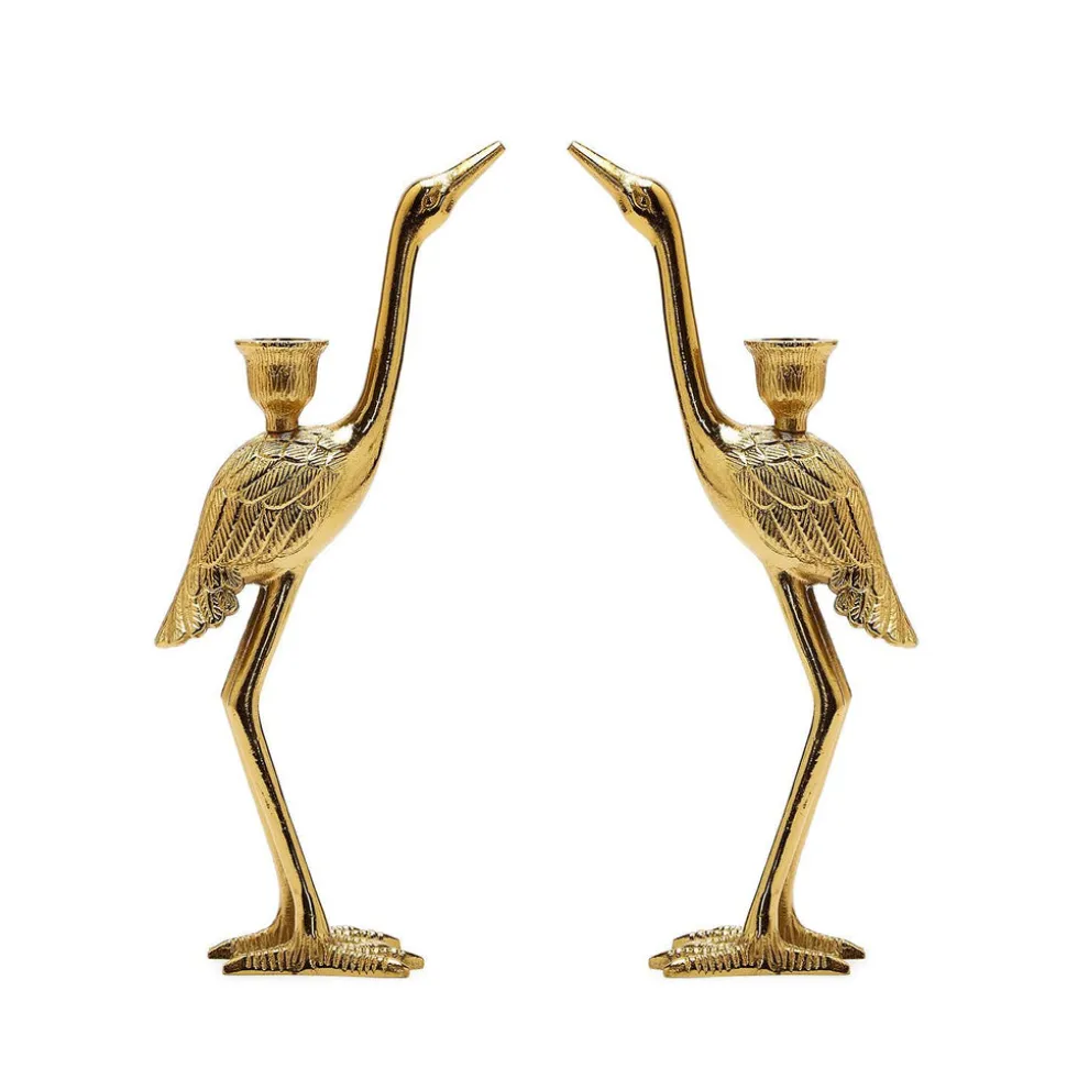 Crane Candle Holder, Set of 2