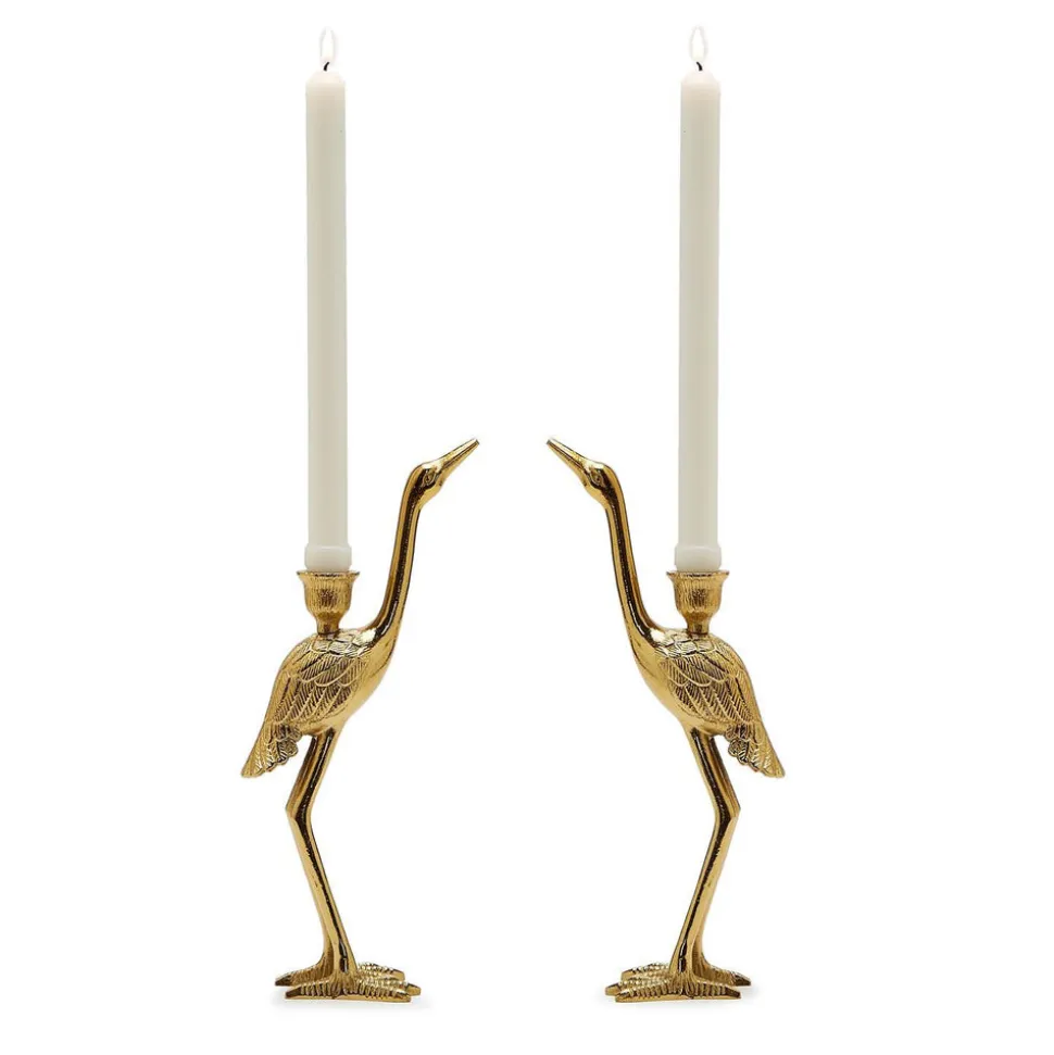 Crane Candle Holder, Set of 2