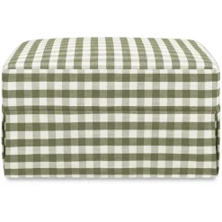 Crawford Gliding Ottoman in Moss Green Gingham