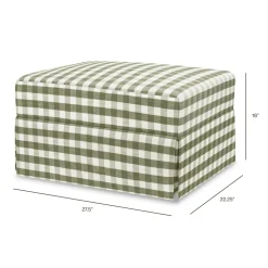 Crawford Gliding Ottoman in Moss Green Gingham