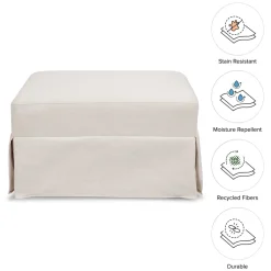 Crawford Gliding Ottoman in Performance Cream Eco-Weave