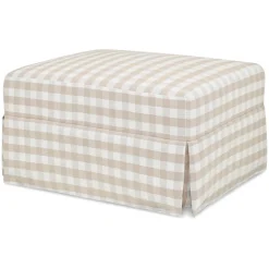 Crawford Gliding Ottoman in Tan Gingham