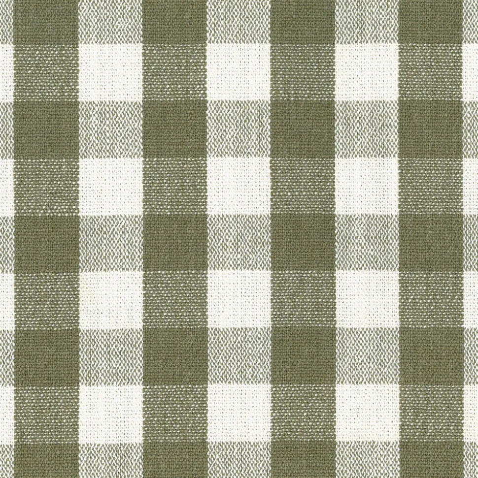 Crawford Pillowback Comfort Swivel Glider in Moss Green Gingham