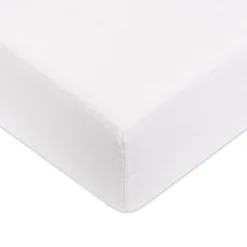 Crib Sheet in GOTS Certified Organic Muslin Cotton in White