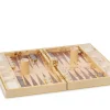Croc Leather Backgammon Set in Fawn
