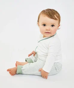 Crossbody One-Piece in Seafoam Piping