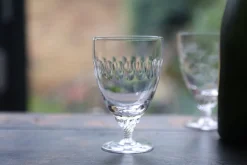Crystal Bistro Glasses with Lens Design, Set of Six