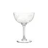 Crystal Champagne Saucers with Fern Design