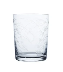 Crystal Large Tumblers with Fern Design, Set of 4