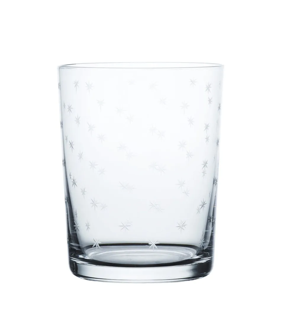 Crystal Large Tumblers with Stars Design, Set of 4