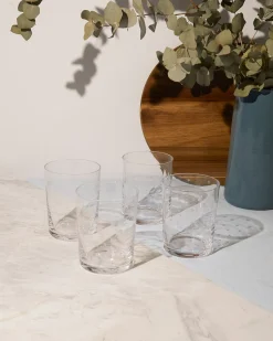 Crystal Large Tumblers with Stars Design, Set of 4