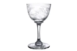Crystal Liqueur Glasses with Fern Design, Set of Six