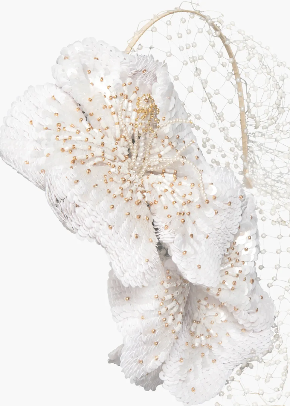 Crystal Orchid Voilette in Cream