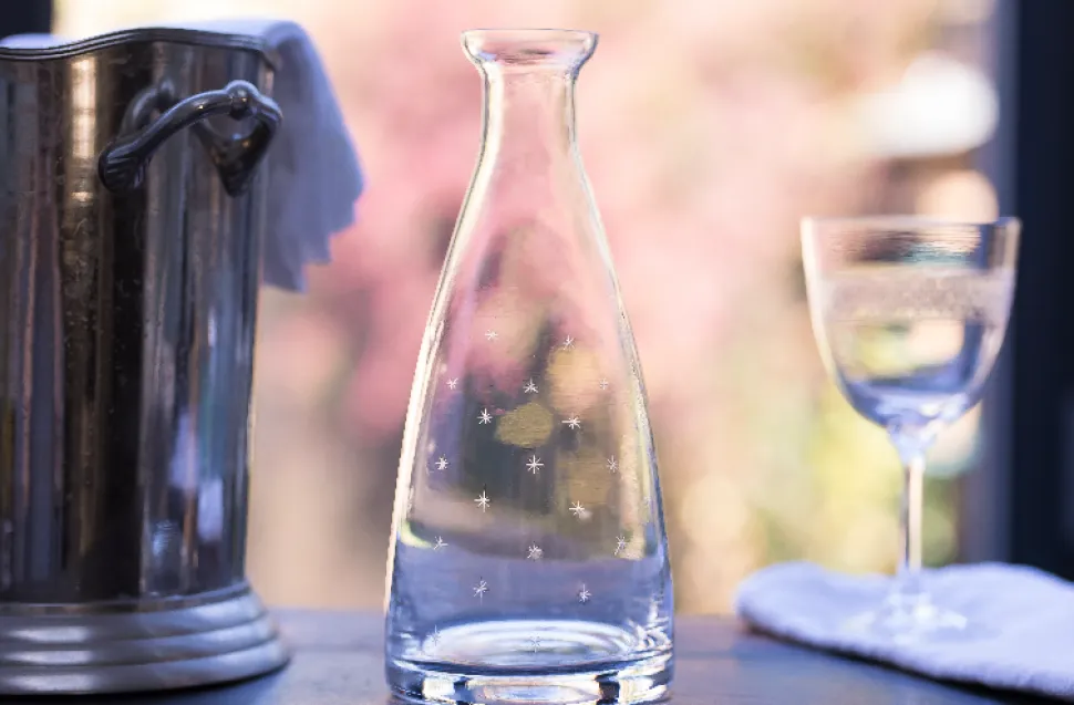 Crystal Table Carafe with Stars Design