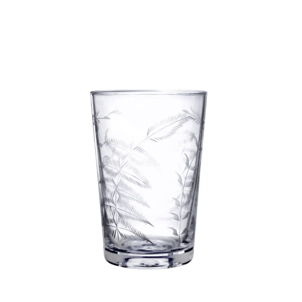 Crystal Tumblers with Fern Design, Set of Six