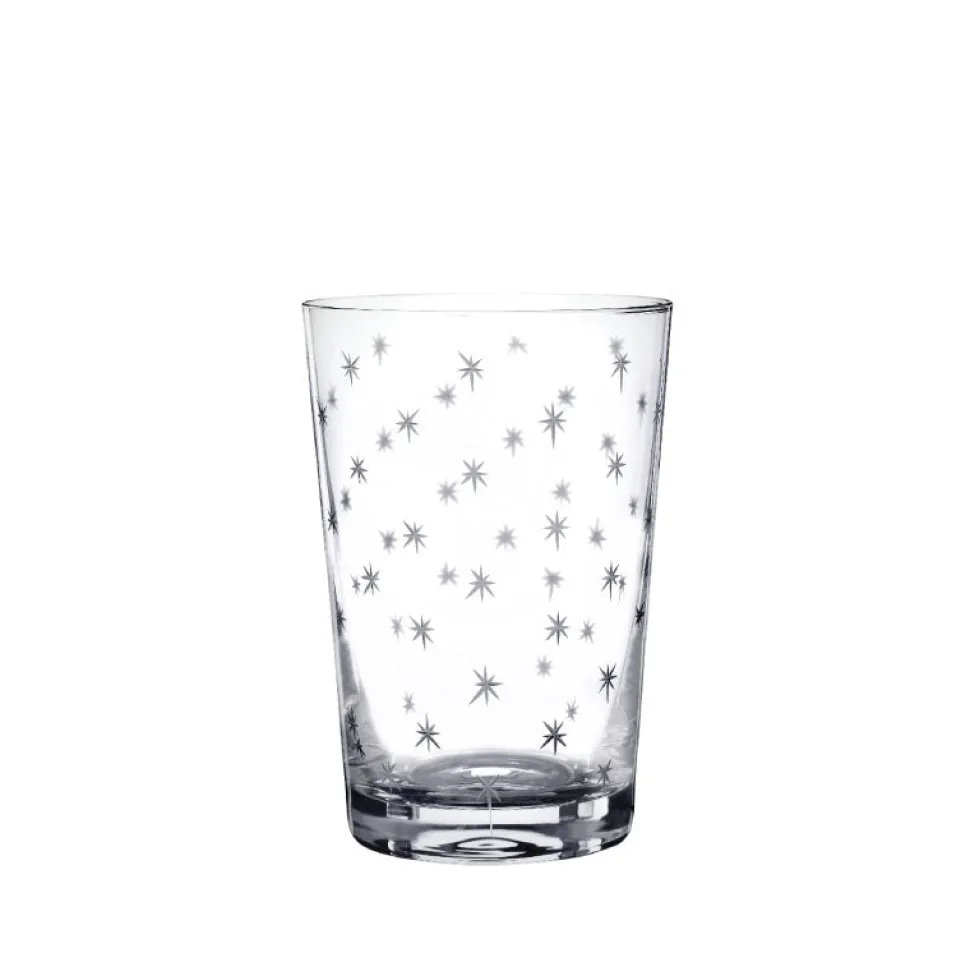 Crystal Tumblers with Stars Design, Set of Six