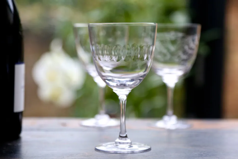 Crystal Wine Glasses with Lens Design