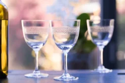 Crystal Wine Glasses with Bands Design