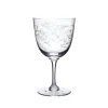 Crystal Wine Glasses with Fern Design