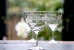 Crystal Wine Glasses with Ovals Design