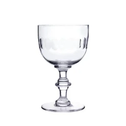 Crystal Wine Goblets with Lens Design, Set of Four
