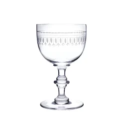 Crystal Wine Goblets with Ovals Design, Set of Four