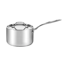 Custom-Clad 5-Ply 3 Qt. Saucepan with Cover in Stainless Steel