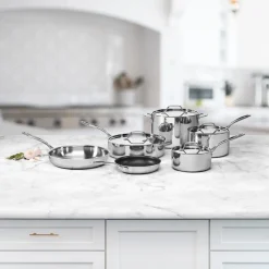 Custom-Clad 5-Ply Stainless Steel 10 Piece Cookware Set in Stainless Steel