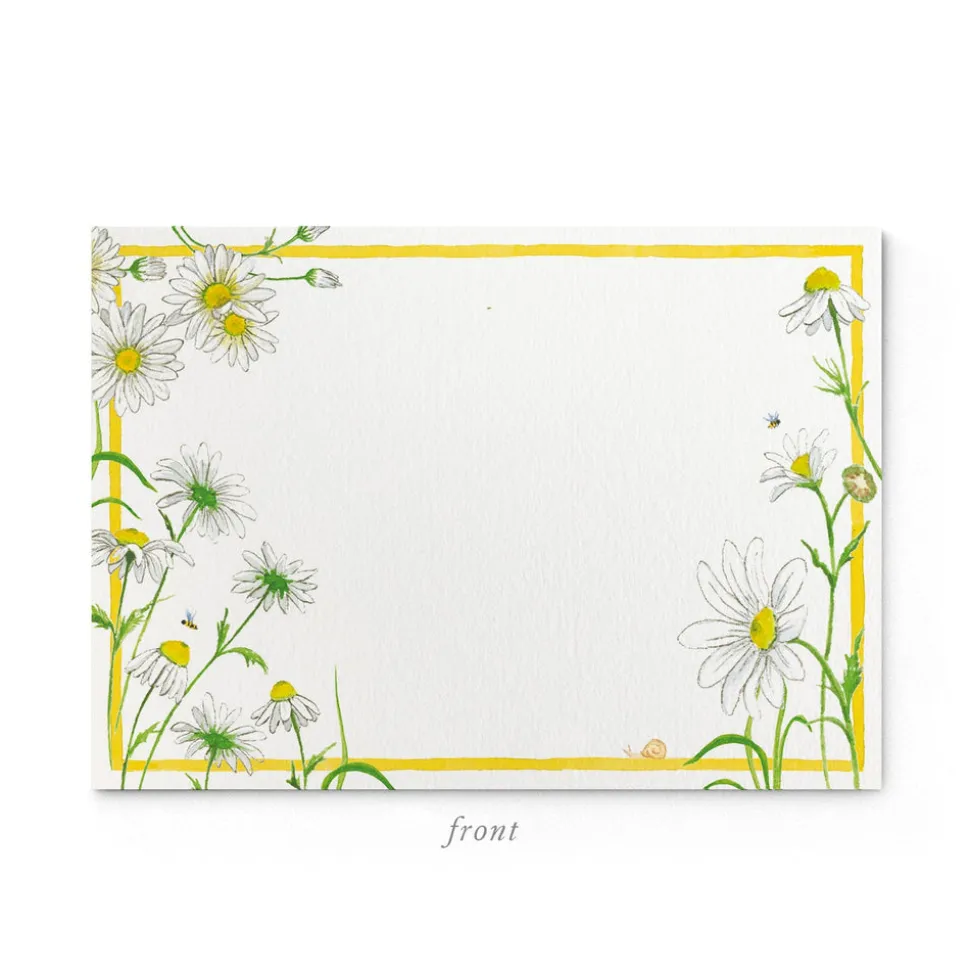 Daisies Stationery Cards, Personalized Set of 50