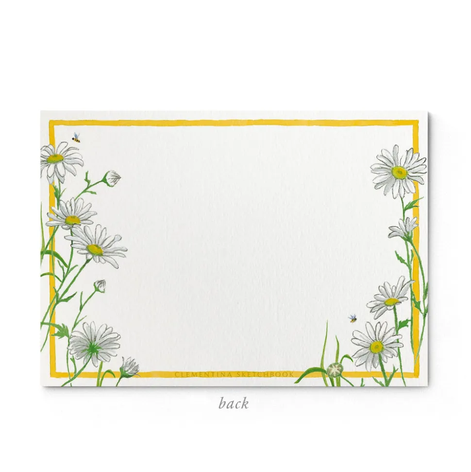 Daisies Stationery Cards, Personalized Set of 50