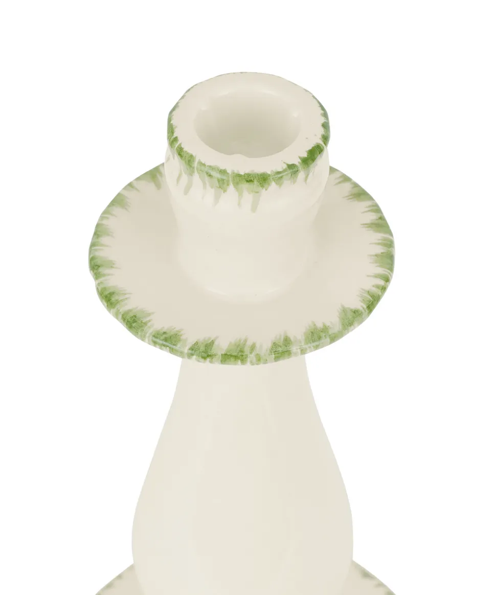 Daisy Candlestick in Leaf Green