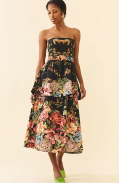 Daisy Dress in Black Victorian Floral