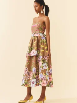Daisy Dress in Caramel Victorian Floral