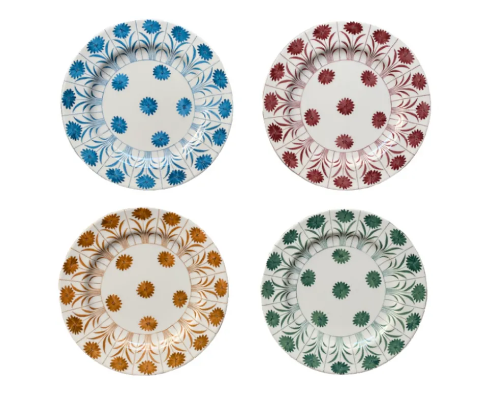 Daisy Plates Multi Collection, Set of 4