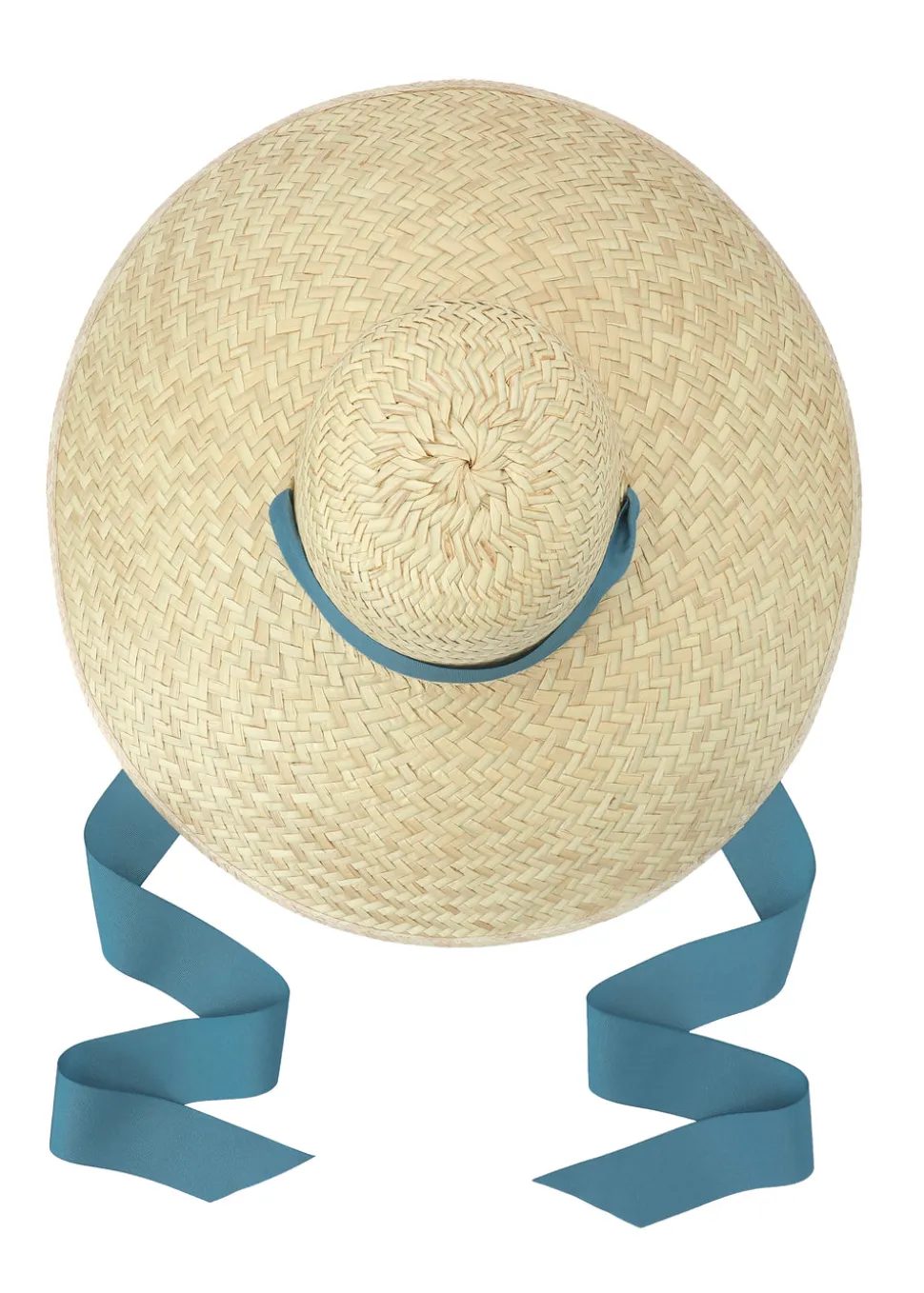 Daisy Sun Hat With French Blue Grosgrain Ribbon