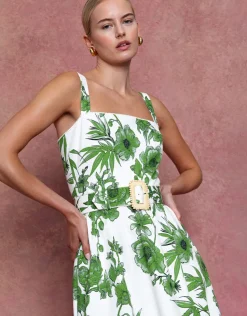 Dani Pique Midi Dress in Antigua Green