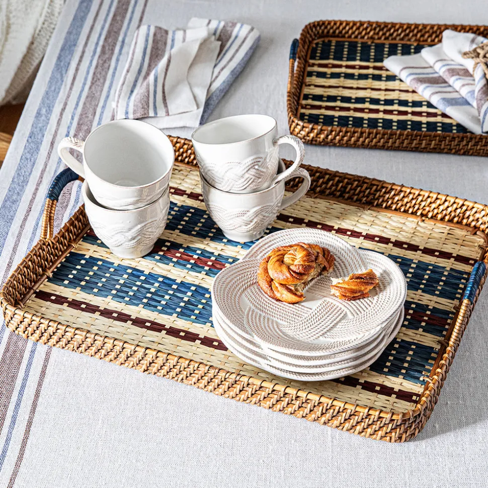 Danish Stripe 21" Tray in Navy