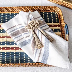 Danish Stripe Napkin in Taupe, Set of 4