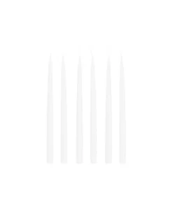 Danish Taper Candles in Bright White, Set of 6